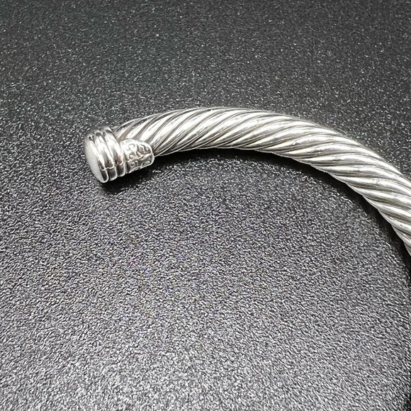 David Yurman Sterling Silver and 14k Renaissance 5mm Cable Cuff Bracelet RETIRED - Picture 9 of 10